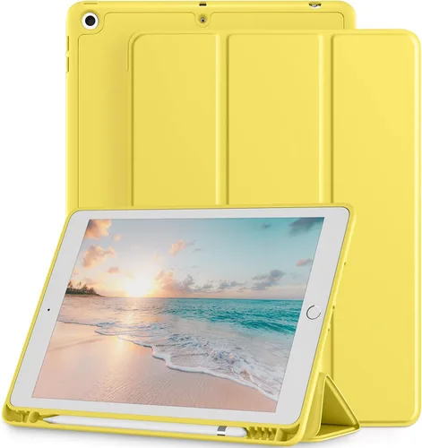 Vista 11 de Funda compatible con iPad de 9ª/8ª/7ª generación, para iPad de 10.2 pulgadas con soporte para lápiz, funda inteligente con soporte de TPU