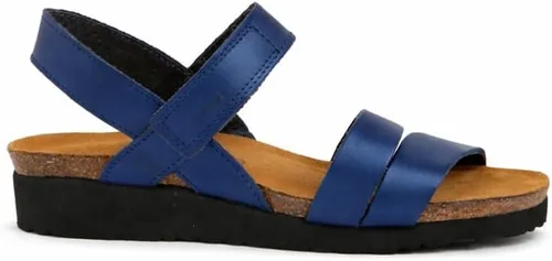Vista 45 de Naot Kayla sandalia con taco de cuña para mujer Piel de lagarto beige