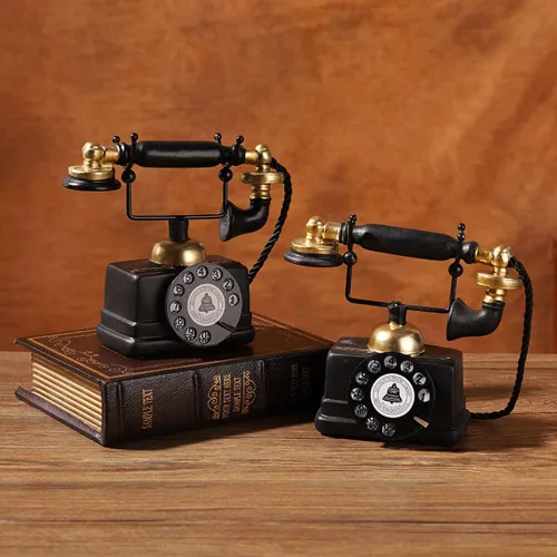 Vista 7 de Eforcase Teléfonos retro creativos decorativos modelo de teléfono decoración de pared de teléfono, decoración de teléfono giratorio de resina