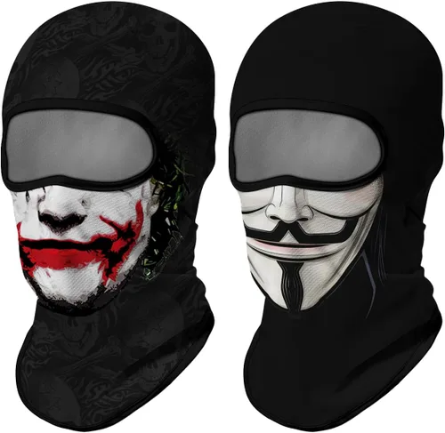 Vista 47 de Pasamontañas 3D, máscara de cara completa, resistente al viento, máscara de esquí con calavera táctica para motocicleta, ciclismo, Halloween