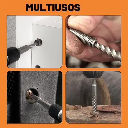 Vista 6 de Juego de extractor de tornillos dañados, extractor de pernos fácil de sacar de 6 piezas para quitar fácilmente pernos rotos, tornillos pelados