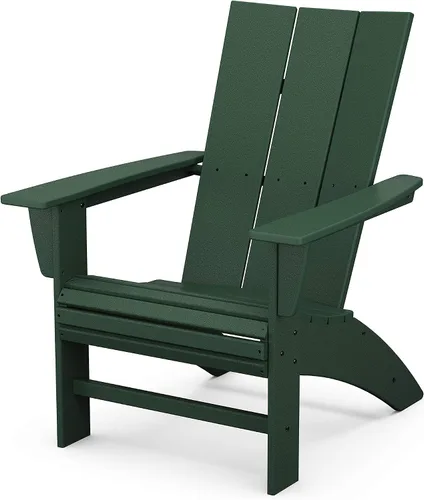 Vista 15 de POLYWOOD Silla Adirondack moderna Curveback Negro