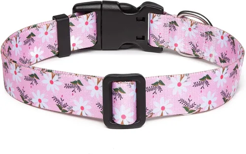 Vista 2 de Collar ajustable para perro con patrones, ultra cómodo, de nailon suave, transpirable, para perros pequeños, medianos y grandes