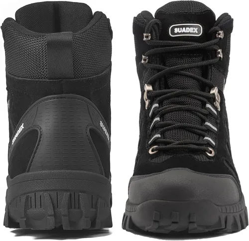 Vista 4 de SUADEX Botas con punta de acero para hombres y mujeres, botas de trabajo antideslizantes, botas de seguridad con punta compuesta