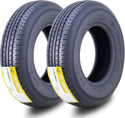 Vista 12 de Free Country GRAND RIDE Juego de 2 neumáticos Premium para remolque ST 175/80R13 de 6 capas, Rango de carga C con protector contra roces Premium