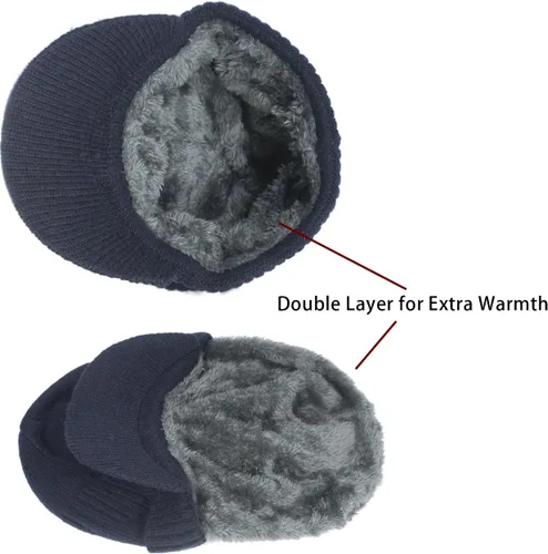 Vista 40 de Dahlia Gorro para hombre con visera - lana, sombrero de invierno con borde, forro polar