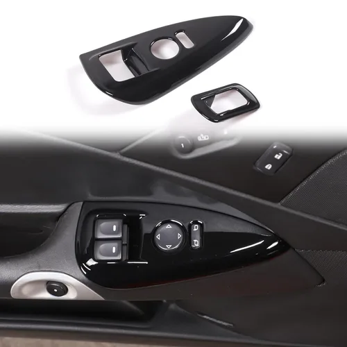 Vista 8 de Cubierta para interruptor de elevación de ventana compatible con Chevy Corvette C6 2005-2013, puerta de automóvil, ventana de vidrio, panel de botón
