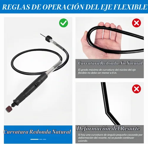 Vista 4 de Accesorio de herramienta giratoria de eje flexible con agarre cómodo y cable de 36 pulgadas de largo, pulidor y mini lijadora, ideal para grabado