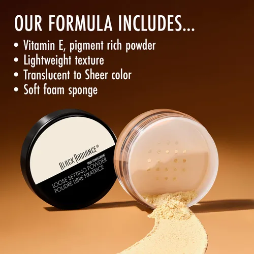 Vista 5 de Black Radiance True Complexion - Polvo de ajuste suelto, fórmula sedosa mezclable, minimiza imperfecciones, juego de maquillaje de larga duración