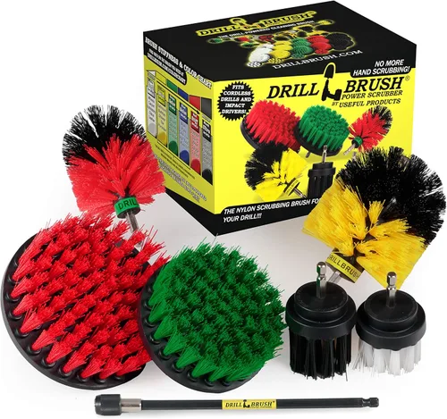 Vista 12 de Kit de limpieza de Drill Brush, cepillos con conector para taladro, ideal para limpieza de alfombras, baños, limpieza de lechadas y limpieza de Negro