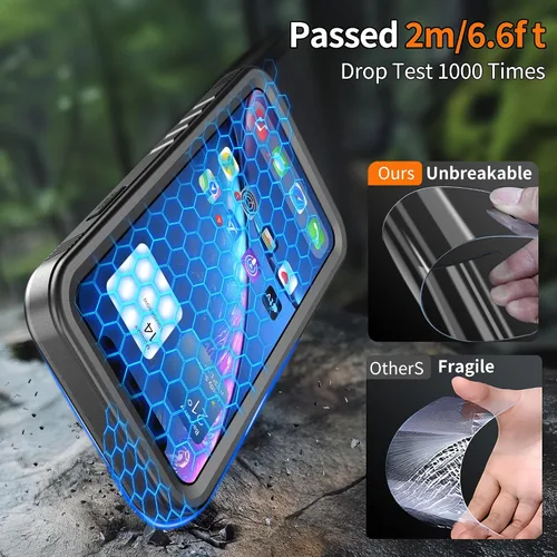 Vista 4 de Cozycase TOP - Funda impermeable militar IP68 para iPhone XR, resistente 360 a prueba de golpes, cuerpo completo, con protector de cámara