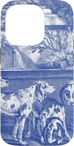 Vista 17 de Vintage Blue French Toile Hound Dogs Case for iPhone 16