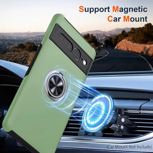 Vista 5 de JAME Funda para Google Pixel 7 Pro, Funda de Ajuste Delgado para Pixel 7 Pro con Soporte de Anillo Kickstand