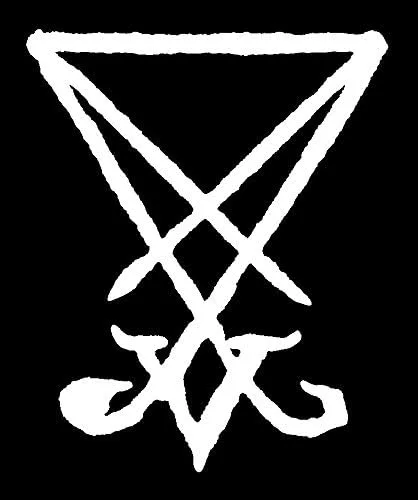 Vista 2 de Sigil of Lucifer - Adhesivo de vinilo troquelado – calavera de cabra, pentagrama demoníaco demoníaco, demonio, demonio, malvado, mendes, cabeza