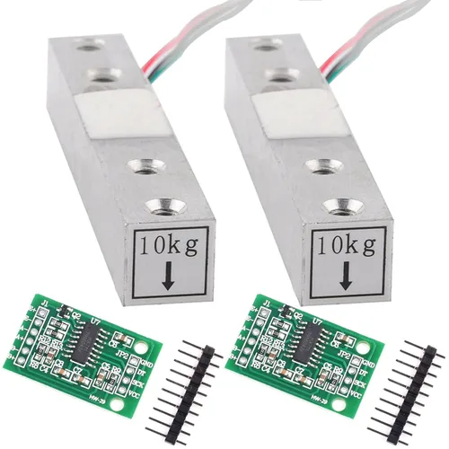 Vista 10 de 2 piezas de sensor de peso de celda de carga digital 1kg 5kg 10kg 20kg de alta precisión, celdas de carga miniatura para Arduino, electrónica DIY