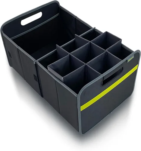 Vista 11 de meori Organizador plegable para maletero de coche con enfriador para comestibles, viajes por carretera, 2 compartimentos, bolsillo de malla
