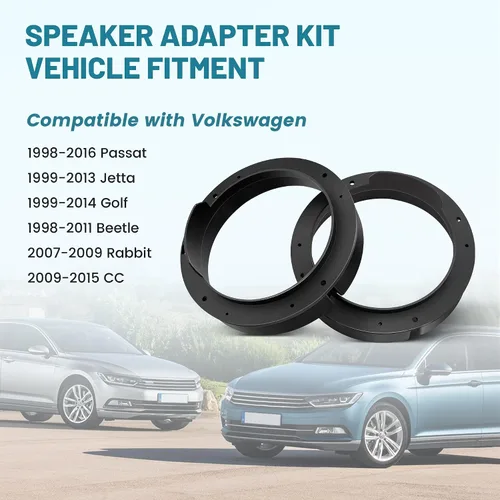 Vista 2 de NuIth Soporte de adaptador de altavoz de puerta 6.5 con conector de arnés de cableado de altavoz para VW Volkswagen Passat 1998-2016, Golf