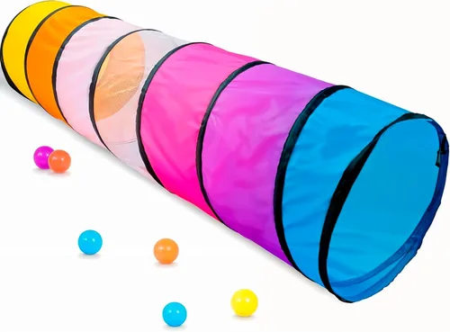 Vista 8 de Túnel XXL para niños de 98 pulgadas Tienda de campaña de túnel para niños pequeños 4 túneles de juego para niños Túnel de arrastre desplegable