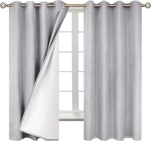 Vista 38 de BGment - Cortinas blackout blancas para dormitorio de 84 pulgadas de largo, juego de 2 paneles, cortinas para dormitorio con aislamiento térmico