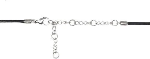 Vista 2 de Plato Most Important Part of the Work Stainless Steel Black Leather Adjustable Choker