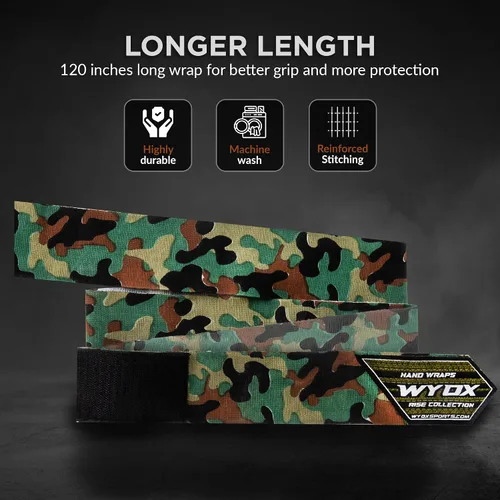 Vista 6 de WYOX Gel Boxing Hand Wraps for Men Women – Elasticated Padded Long Wrist Straps Cotton & Nylon Blend for Muay Thai MMA, Kickboxing, BJJ Combat