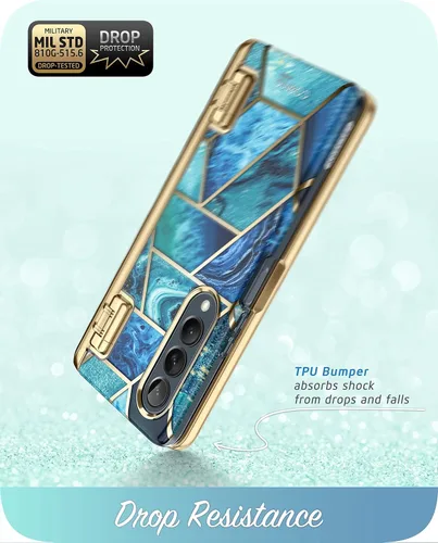 Vista 4 de i-Blason Cosmo Series - Funda para Samsung Galaxy Z Fold 4 con soporte para bolígrafo (2022), elegante funda protectora Fold 4 con protector