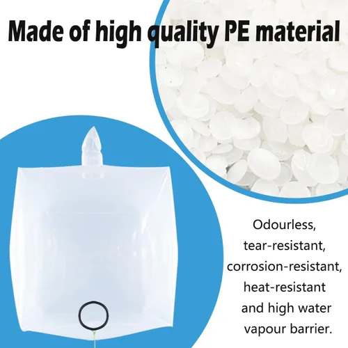 Vista 4 de IBC - Funda de mano, bolsa de almacenamiento de agua IBC para 275 galones, bolsas protectoras transparentes de 20C de grosor, accesorios