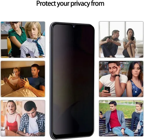 Vista 2 de YWXTW - Protector de pantalla de privacidad para Samsung Galaxy A50, A30, A20, antiespía, antirreflejos, cobertura completa, película de vidrio