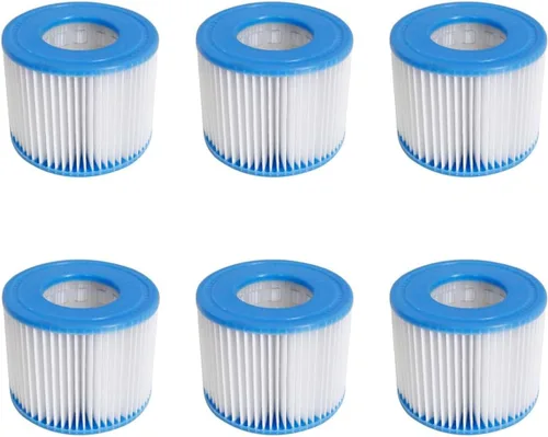 Vista 4 de Cartucho de filtro de piscina tamaño VI para Bestway, Lay-Z-Spa, Coleman SaluSpa 90352E 58323, paquete de 6