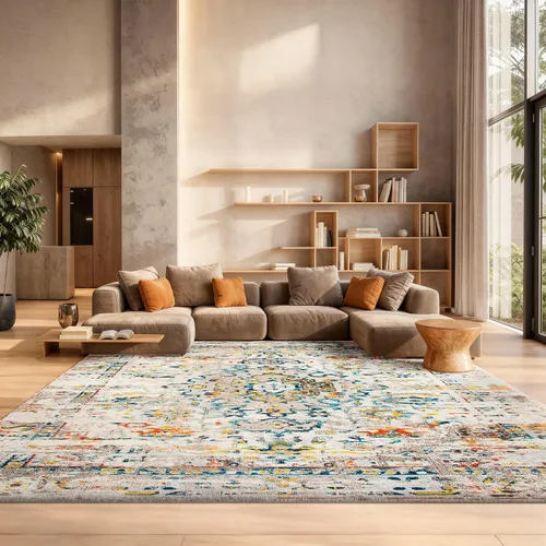 Vista 9 de SAFAVIEH Madison Collection - Alfombra decorativa de 2 pies 2 pulgadas x 4 pies, color verde y turquesa, diseño envejecido, no desprende pelusa