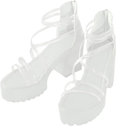 Vista 4 de NOLDARES Sandalias de verano para mujer, estilo casual, con puntera abierta, tacones gruesos, sandalias de cuña con cremallera, sandalias