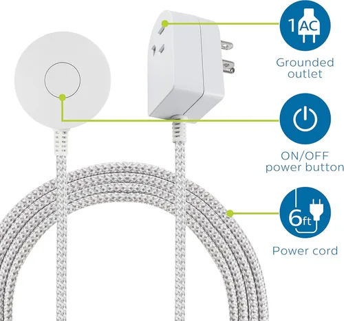 Vista 8 de Philips Interruptor de encendido/apagado con cable trenzado, cable de 6 pies, mesa Para montaje en mesa o pared, perfecto para lámparas/luces