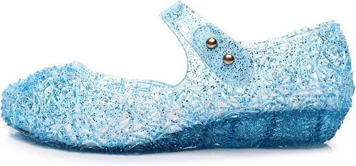 Vista 2 de Dongni Disfraces de princesa, zapatos planos de gelatina, sandalias de disfraces para fiestas de cumpleaños para niñas pequeñas, inspiradas
