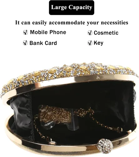 Vista 5 de COAIMANEY Bolso de mano brillante con purpurina para mujer bolso de noche bolso de hombro para boda fiesta de graduación