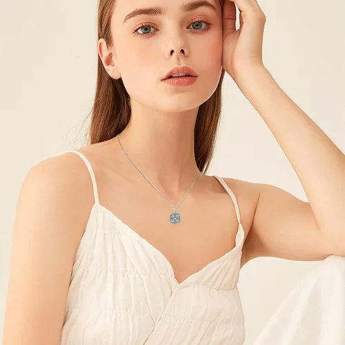 Vista 5 de Heart Flowers Celtic Knot Necklace, 925 Sterling Silver Good Luck Irish Jewelry Hypoallergenic Celtic Knot Cross Pendant Heart Necklace Gift for