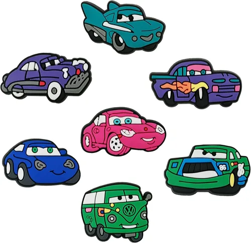 Vista 6 de Aimeryup 25pcs Cute Cartoon Charms for Boys Girls,Dog Car Shoe Charms for Kids Teens Adults,PVC Shoe Decoration Charms for Gift Birthday Party