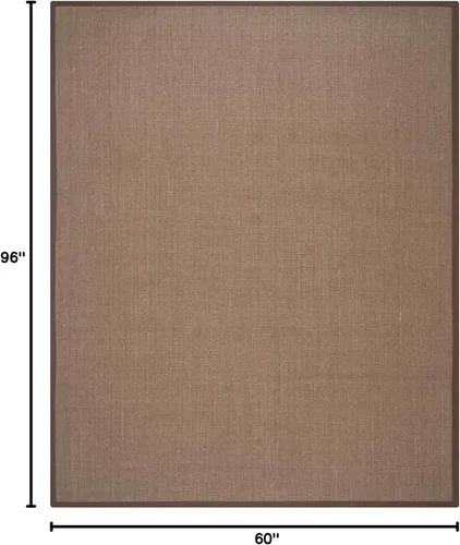 Vista 122 de Alfombra de sisal Safavieh, de color maíz y negro, tejida a mano, de la colección de fibras naturales; 5 x 8 pulgadas, NF441A, Tela, Gris / Gris