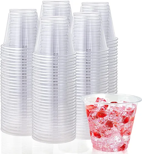 Vista 11 de Lilymicky Paquete de 200 vasos de plástico transparente de 9 onzas, vasos desechables de plástico de 9 onzas, transparentes, para fiestas