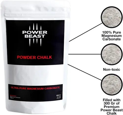 Vista 2 de Powder Chalk Gym de 10.58 oz-10.58 onzas, tiza de gimnasio, carbonato de magnesio para un mejor agarre, levantamiento de pesas, escalada en roca