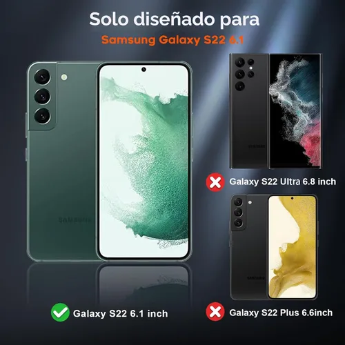 Vista 2 de zapica Funda diseñada para Samsung Galaxy S22, [protección militar contra caídas] [diseño de estructura de doble capa] Funda resistente a prueba