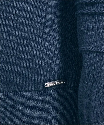 Vista 5 de Nautica Suéter clásico de algodón suave con cuello barco para mujer