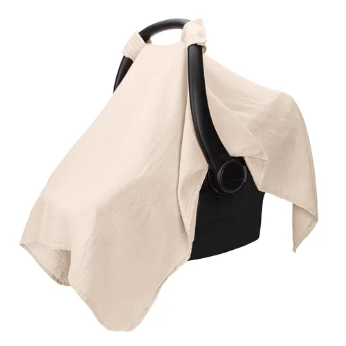 Vista 11 de Comfy Cubs Funda para Asiento de Coche de Bebé - Mezcla Suave y Transpirable de Rayón de Bambú y Algodón Muselina - Toldo Ligero para Protección