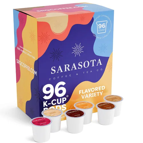 Vista 10 de Sarasota K-Cup Cápsulas de café Café con sabor a tostado medio Brownie de nuez y canela Una porción para cafeteras Keurig Gourmet, bajo