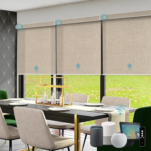 Vista 14 de SmartWings Persianas motorizadas con 5% de apertura, funcionan con Homekit Z-Wave Alexa SmartThings Google, persianas inteligentes con filtro de luz