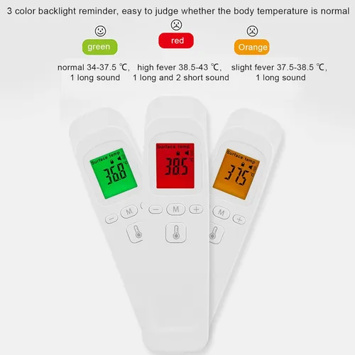 Vista 6 de Termómetro infrarrojo eléctrico digital sin contacto para hospital, termómetro de frente, termómetro digital para toda la familia con lecturas