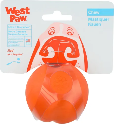 Vista 6 de West Paw, Juguete en forma de balón para perro, masticable y resistente, diseño Jive Zogoflex, Verde agua