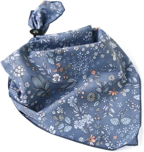Vista 4 de Sharebeauty Pañuelo de algodón de 24''×24'' para hombres, bufanda estampada multicolor con hebilla Hn018
