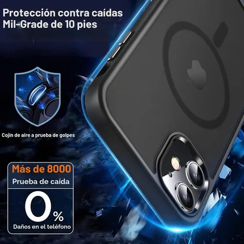 Vista 4 de MOCCA Funda magnética a prueba de golpes para iPhone 11, color negro A-Negro