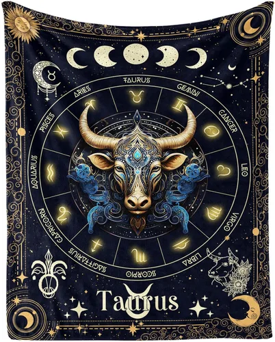 Vista 24 de Manta del Zodiaco Acuario para Niños y Niñas, Diseño Temático de Astrología Secreta Impreso, Mantas de Tiro para Niños, Regazo, Silla, Manta Suave