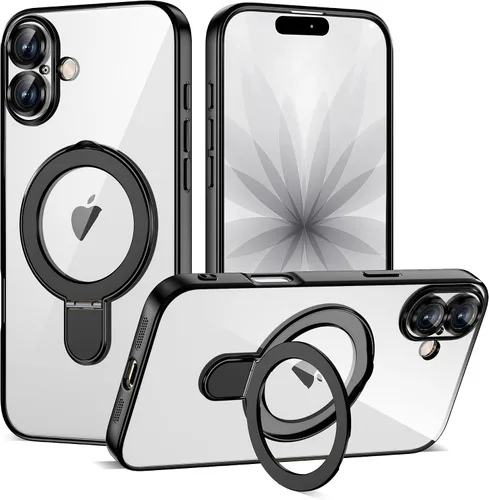 Vista 21 de Funda compatible con iPhone 12 con soporte de anillo magnético invisible [compatible con Mag-Safe] [Protector completo de lente de cámara] Funda